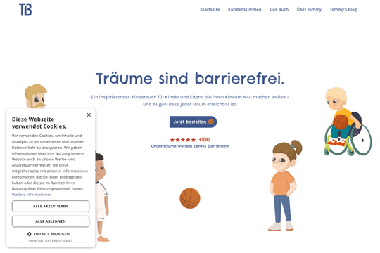 Barrierefrei Träumen – Children's Book Landing Page thumbnail