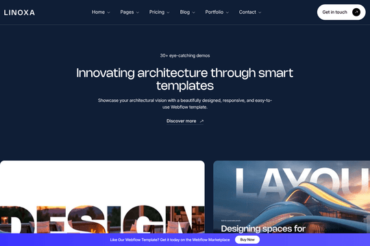 Linoxa - Webflow HTML website template | Radiant Templates thumbnail