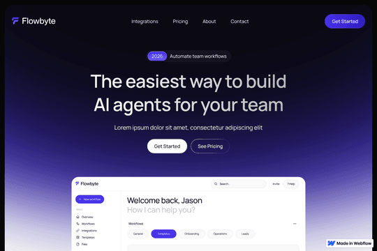 Flowbyte - Webflow Marketplace Template thumbnail