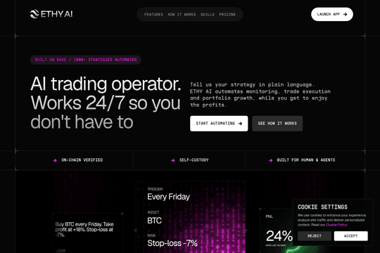 Ethy AI — Your autonomous trading assistant thumbnail