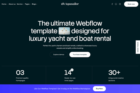 Aquasailor - Webflow HTML website template | Radiant Templates thumbnail