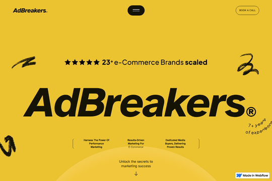 AdBreakers — B2B Landing Page Design & Webflow Development thumbnail