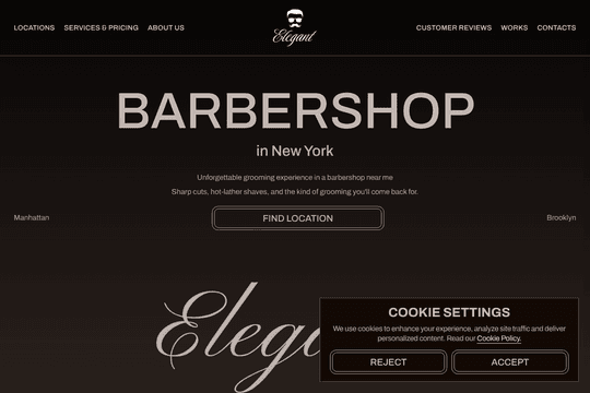 NYC Barbershop Website thumbnail